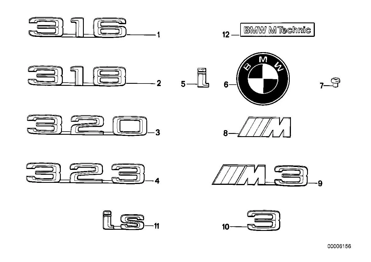 BMW Plakette Heckklappe E28 E30 51141872969 - Z1 E30, 5er E28