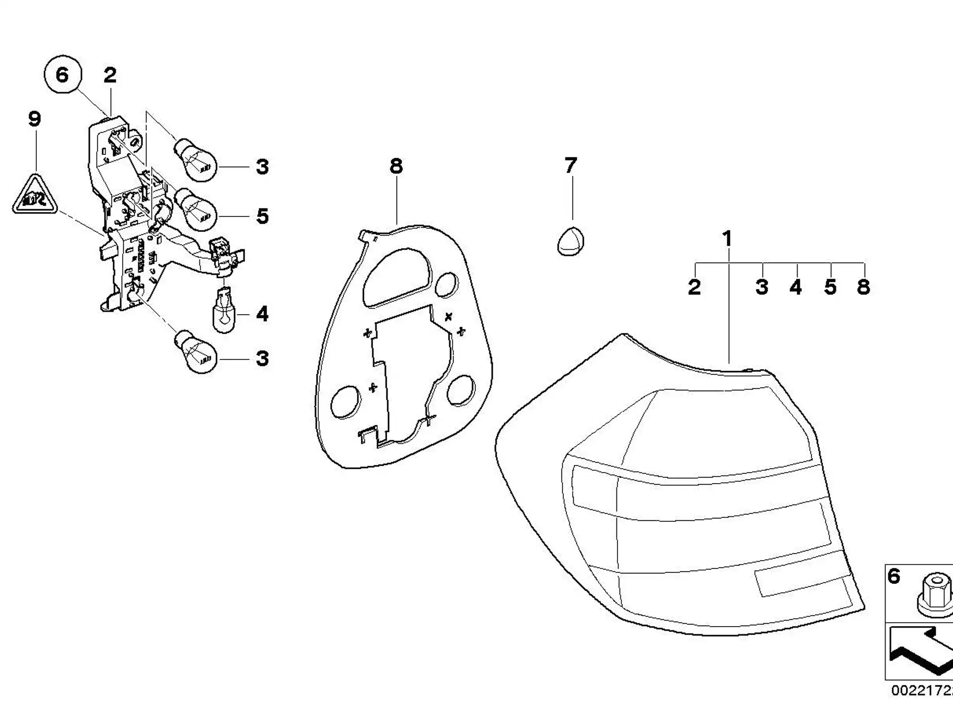 BMW Dichtung Heckleuchte rechts E81 E87 63217199768