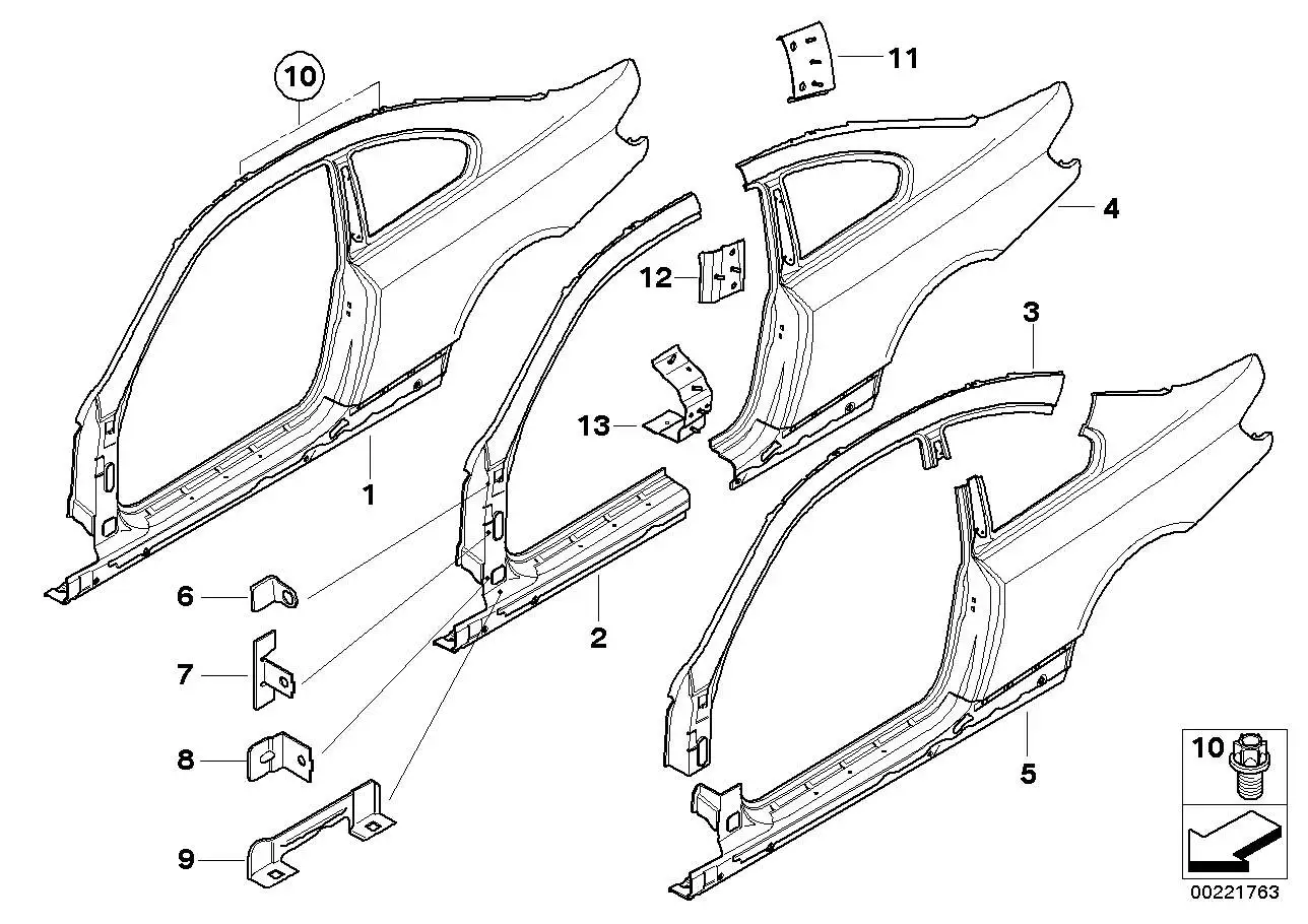 BMW Seitenwand hinten links E92 41007168967 - 3er E92, 3er