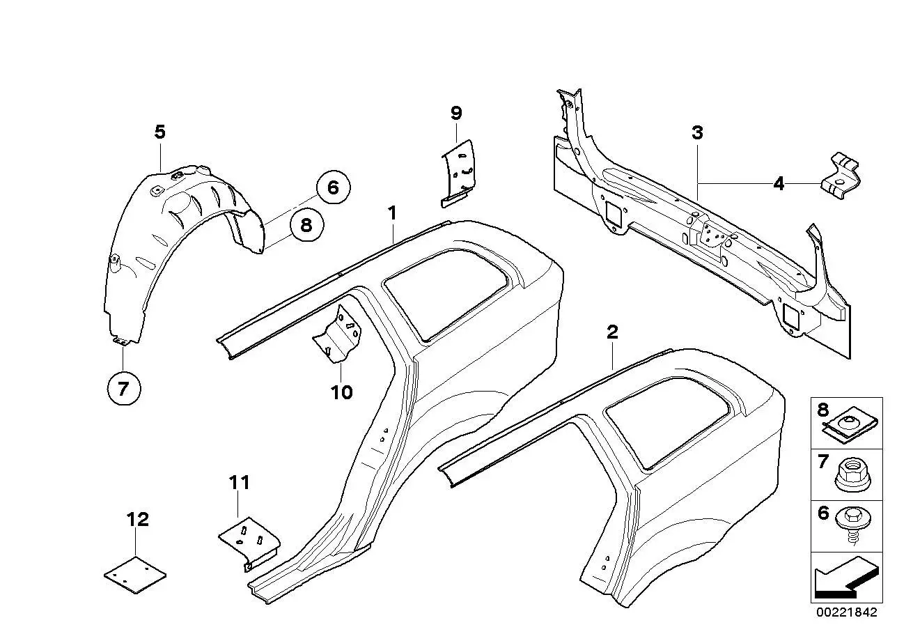 BMW Seitenwand hinten links E91 41217152663 - Bildposition 01