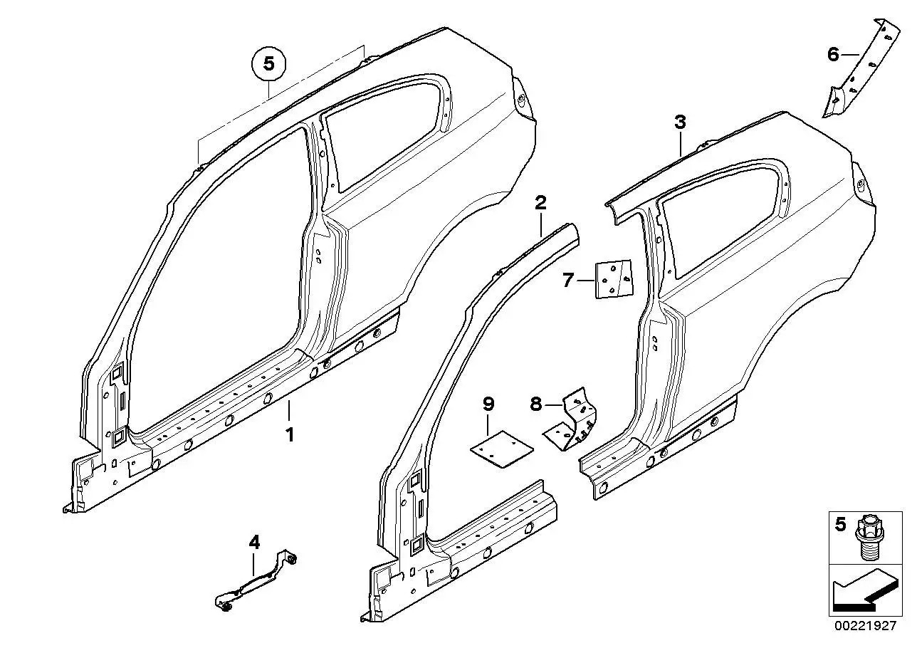 BMW Seitenwand hinten links E81 41217180209