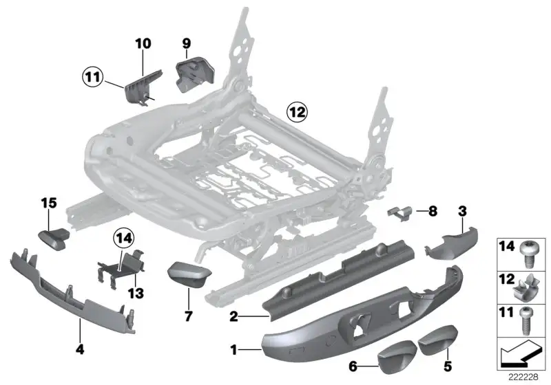 BMW Blende Sitz innen links E84 E87 E90 E91 F25 F26 52107118479 -