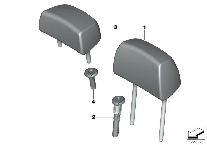 BMW Kopfstütze Stoff F25 52207256490 - Bildposition 01