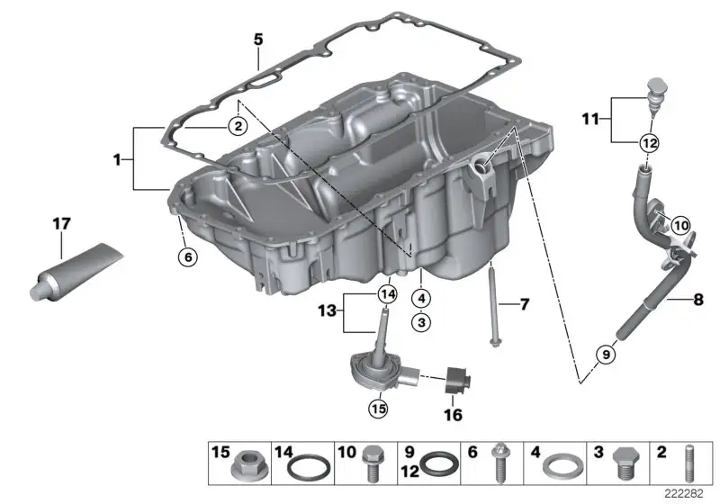 BMW Sechskantmutter mit Scheibe E36 E31 E32 E34 E38 E39 E46 E52 E