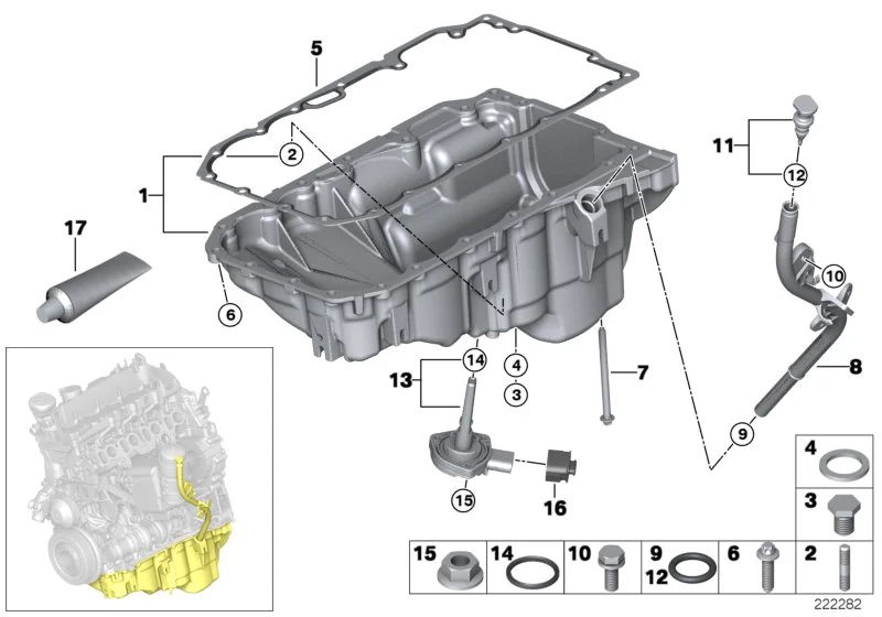 BMW Ölniveausensor E36 E38 E39 E46 E52 E53 E60 E61 E65 E81 E82 E83 E84 E85 E87 E88 E90 E91 E92 E93 F07 F10 F11 12617508003