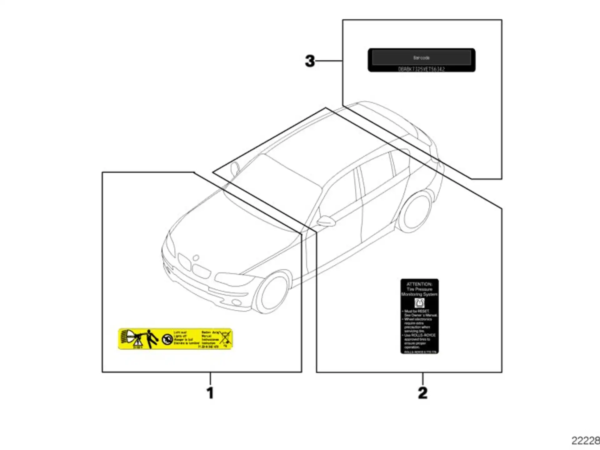 BMW Hinweisschild Ölbehälter Lenkhilfepumpe E81 E82 E84 E87 E88 E90 E91 E92 E93 71246798132