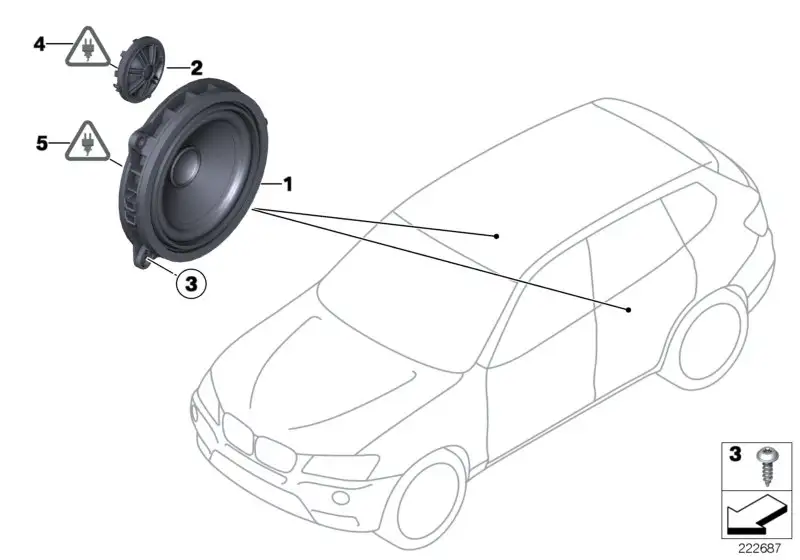 BMW Hochtonlautsprecher F95 F96 F97 F98 G01 G02 G05 G06 G07 65136