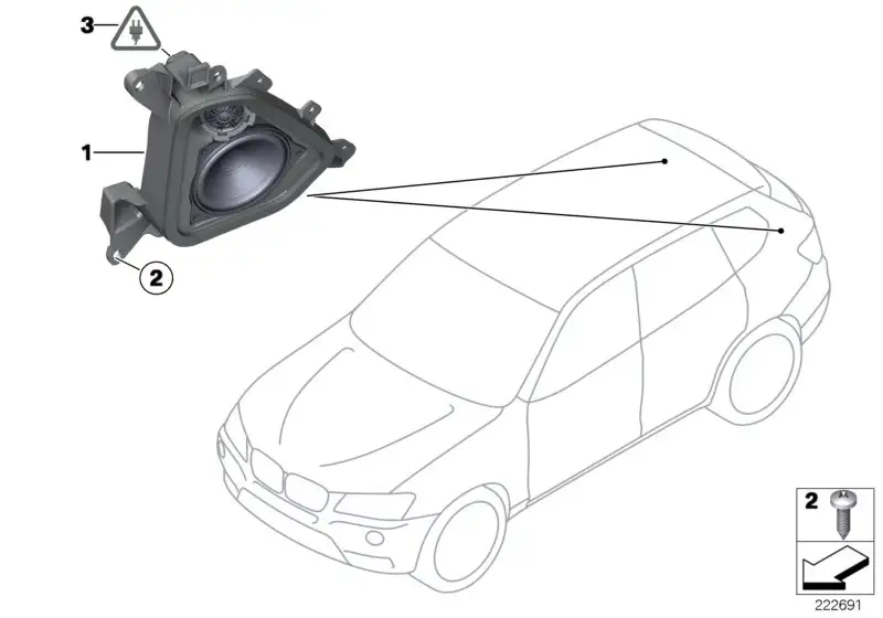BMW Lautsprecherträger D-Säule links F25 65139213759