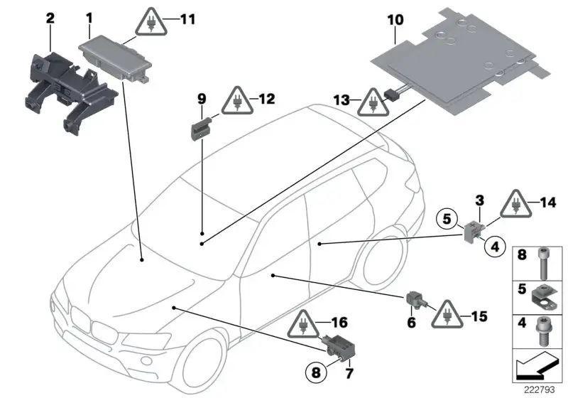 BMW Sensormatte Beifahrersitzerkennung F25 F26 65779239258