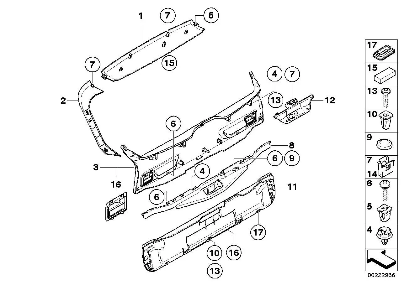 BMW Verkleidung Heckklappe unten E70 51497172145 - Bildposition 1