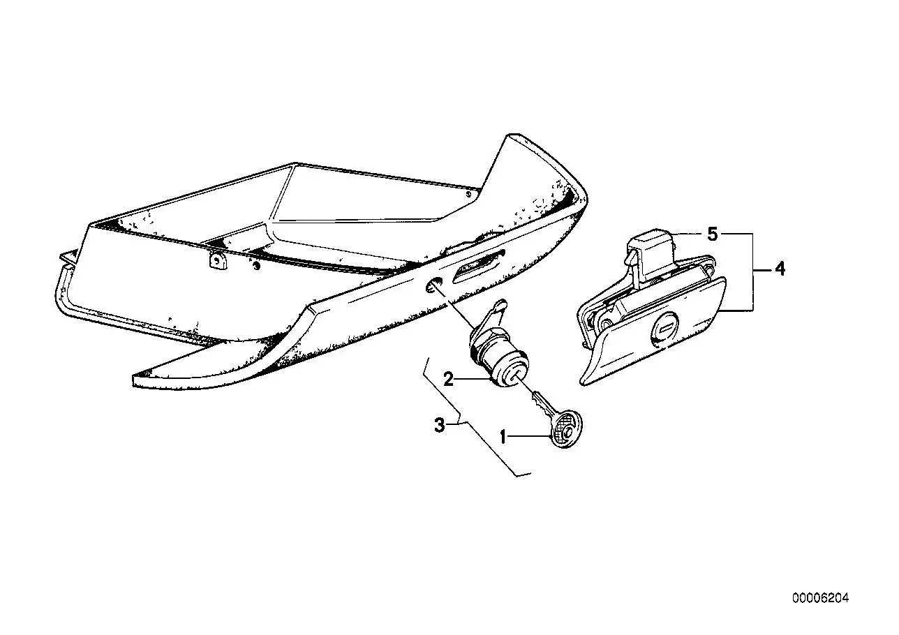 BMW Verschluss mit Schlüssel E24 51161962654 - Bildposition 04