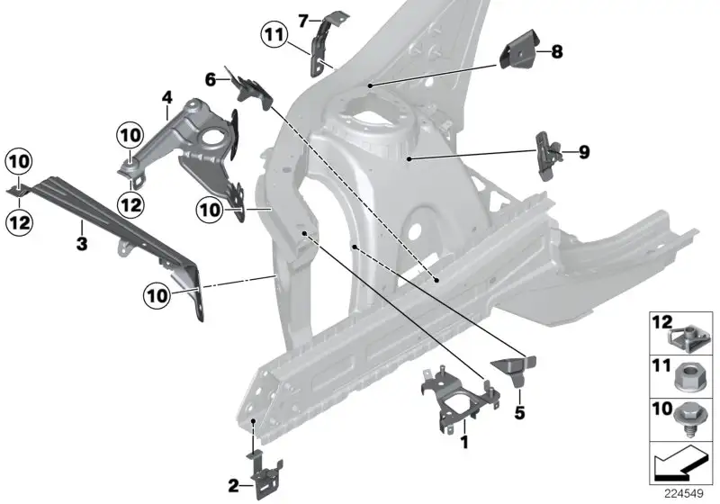 BMW Halter Seitenwand hinten rechts F25 F26 41357267336