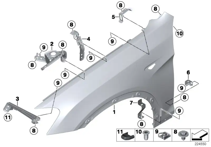 BMW Halter Seitenwand vorne unten rechts F25 F26 41357267326 - Bi