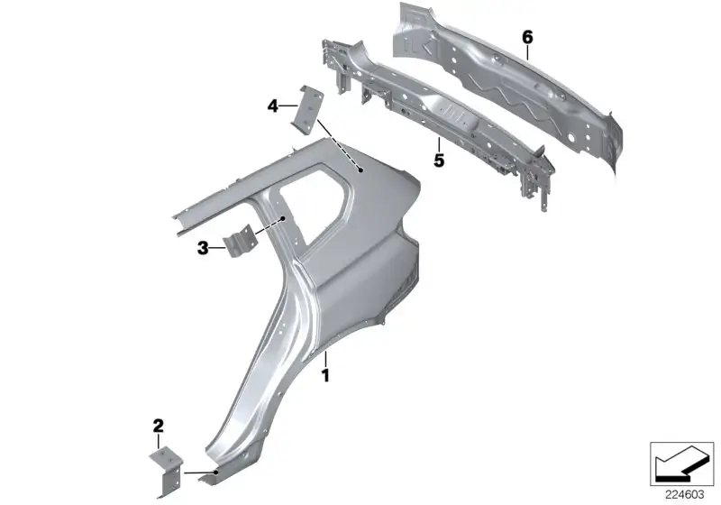 BMW Seitenwand hinten rechts F25 41007267470 - X3 F25