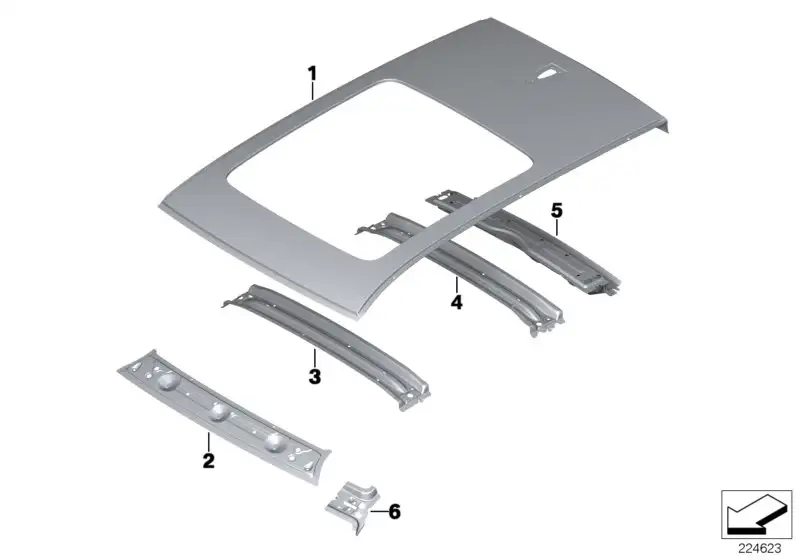 BMW Dachaussenhaut Panoramadach F25 41007267317 - Bildposition 01