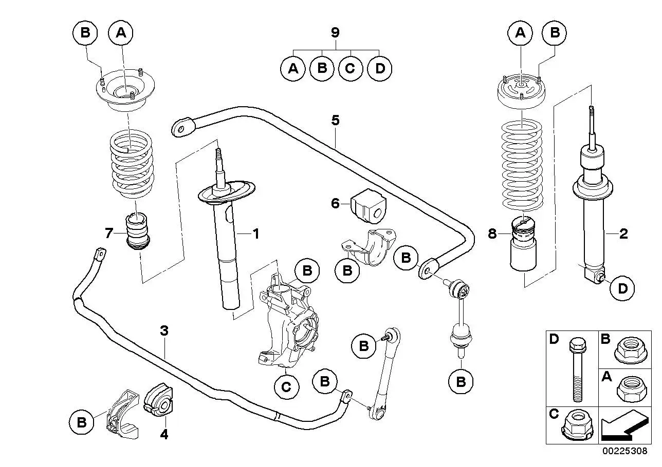BMW Stabilisator hinten E60 E61 E63 E64 33557906822