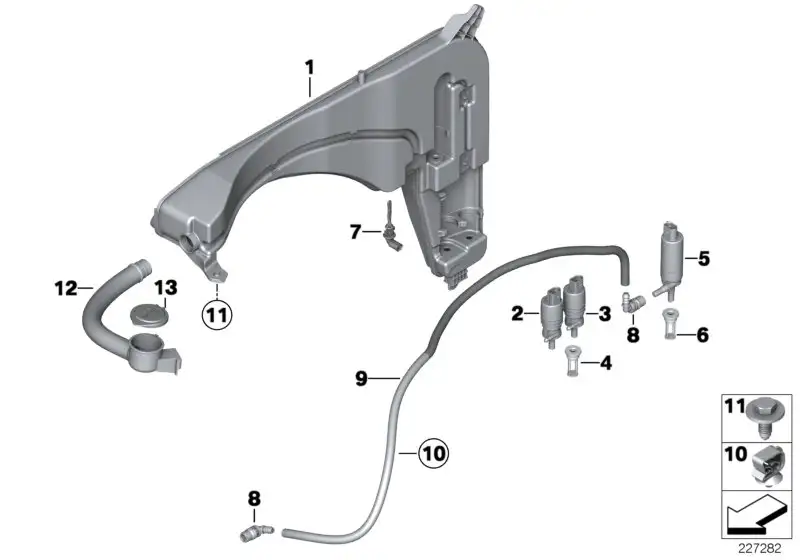BMW Waschpumpe Scheinwerferwaschanlage E70 E71 E72 E89 F01 F02 F0