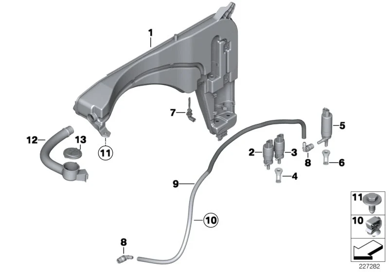 BMW Befüllkanal für Waschbehälter F25 61667402825