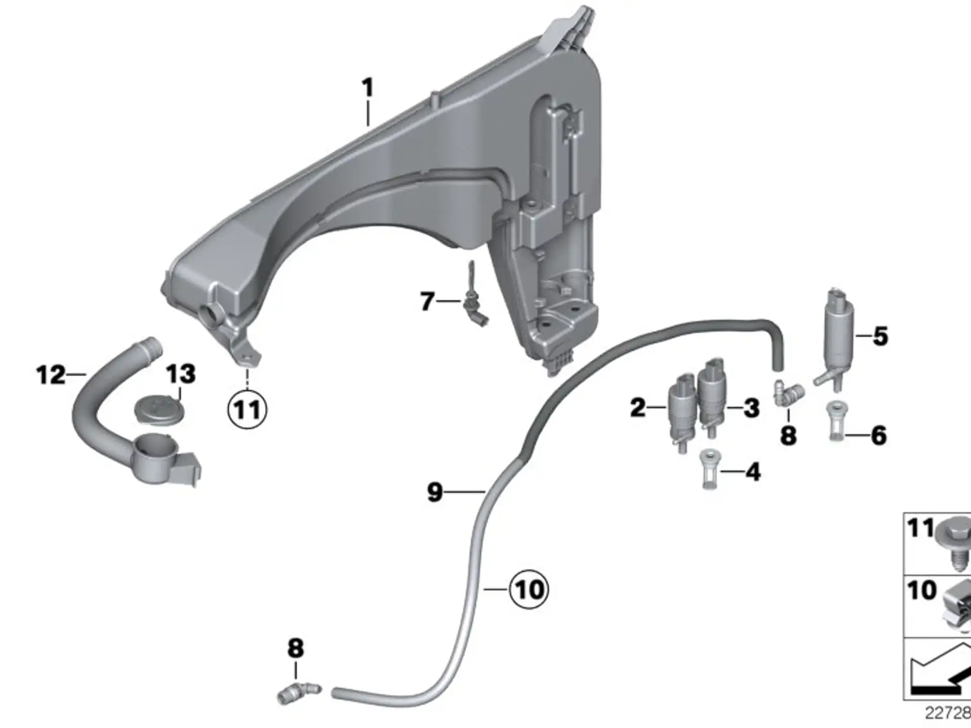 BMW Befüllkanal für Waschbehälter F25 61667402825