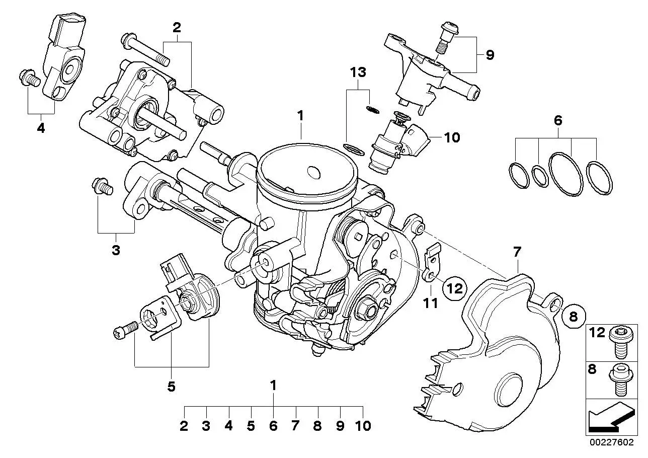 BMW Drosselklappenpotentiometer Sekundär K16 13547717455