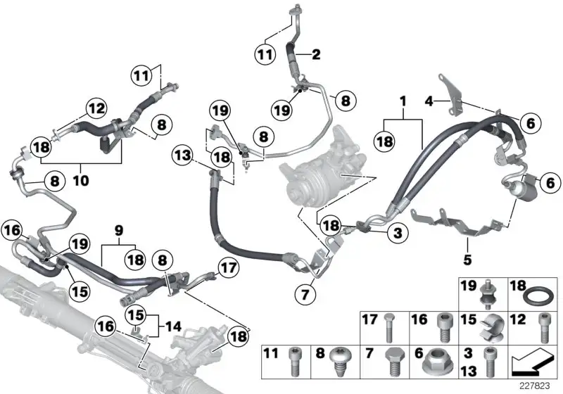 BMW Rücklaufleitung Dynamic Drive F01 F02 F06 F07 F10 F11 F12 F13
