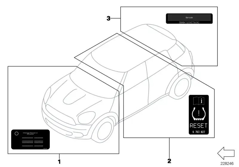 BMW Hinweisschild Kühlerlüfter F01 F02 F10 F15 F30 F39 F45 F48 G0