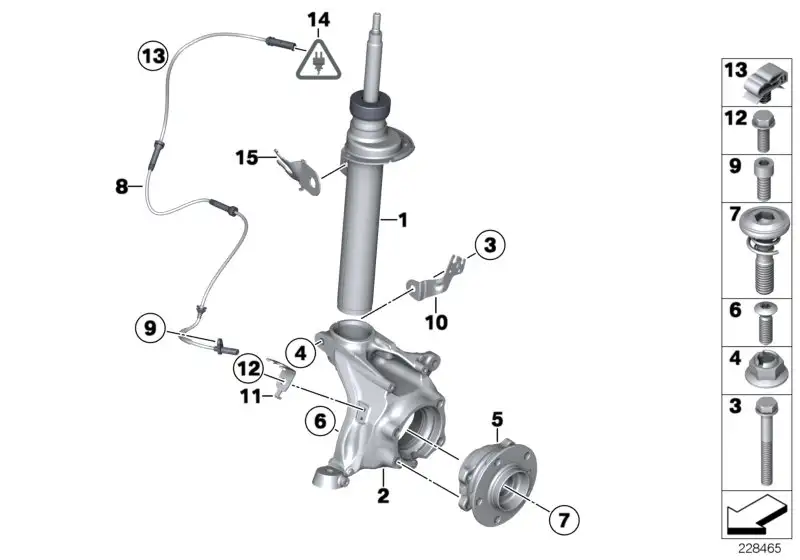 BMW Halter Bremsschlauch vorn rechts F25 F26 34306787540 - Bildpo
