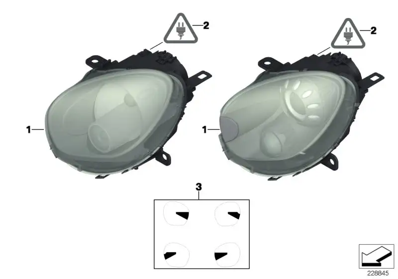 BMW Scheinwerfer rechts, Blinker weiss 63129801028 - Bildposition
