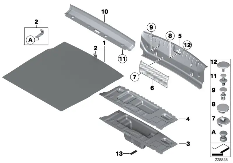 BMW Gepäckraumnetz F06 F12 F13 51477304507 - Bildposition 06