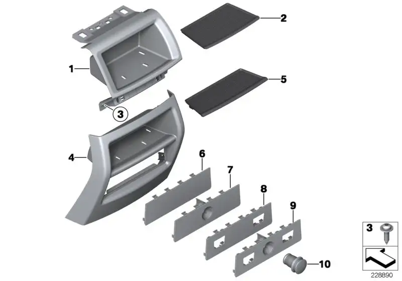 BMW Ablagefach Mittelkonsole hinten 51169218191 - Bildposition 05