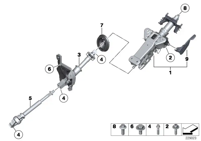 BMW Lenksäulenverstellung mechanisch 32306795343 - 5er