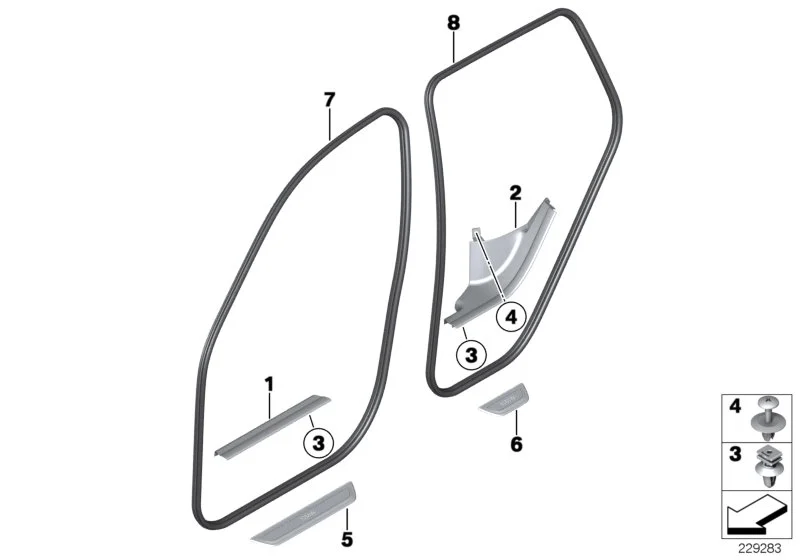 BMW Kantenschutz Tür vorne F25 51727396554