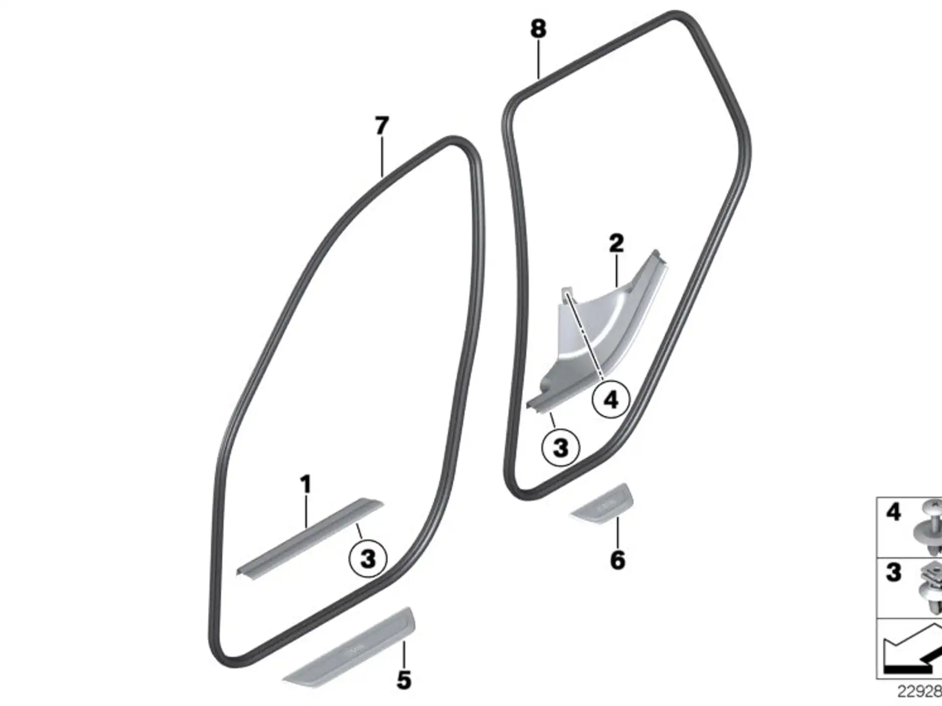 BMW Kantenschutz Tür vorne F25 51727396554