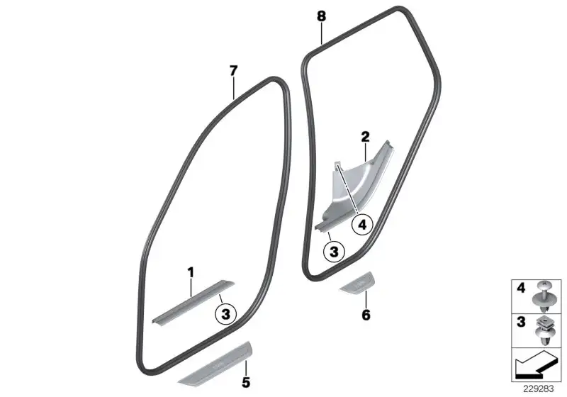 BMW Kantenschutz Tür vorne F26 51727380922 - Bildposition 07