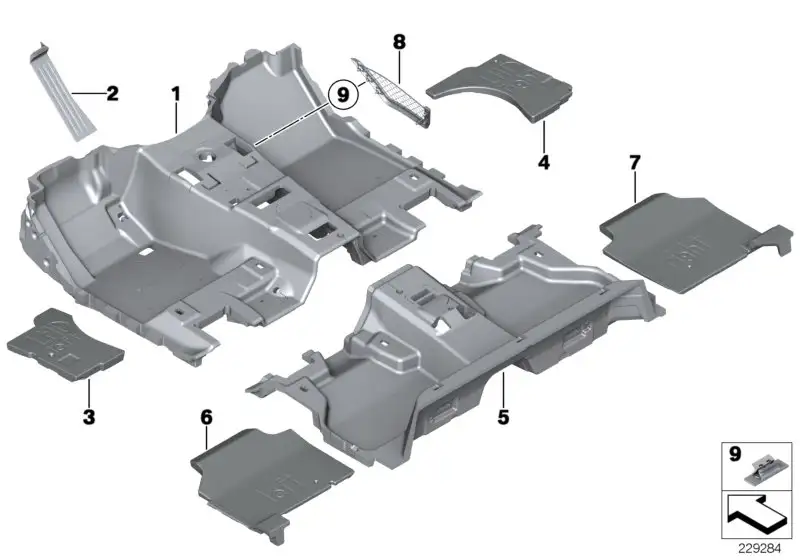 BMW Fussraumnetz F25 F26 51477290549
