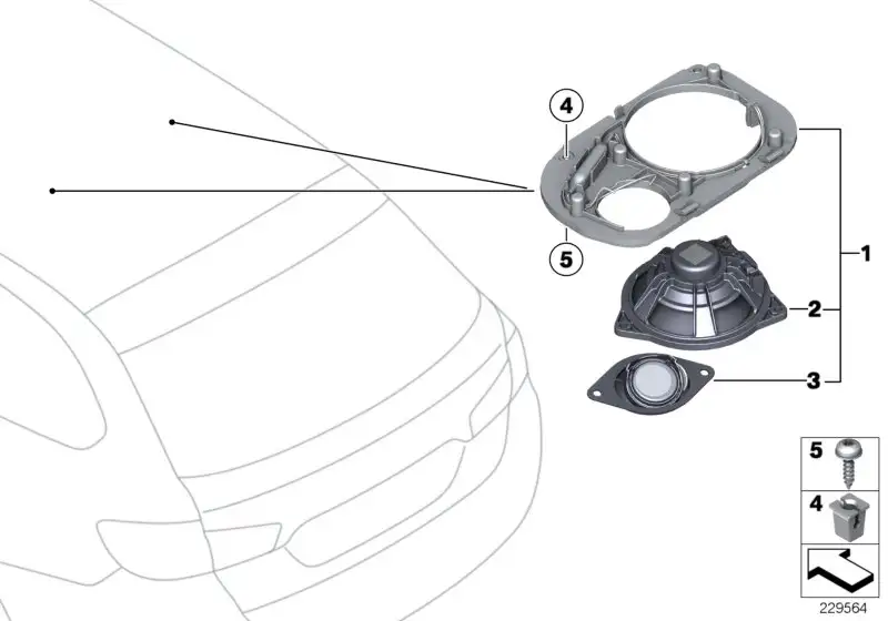 BMW Lautsprecherträger Top-Hifi rechts F11 65139239148 - 5er F11