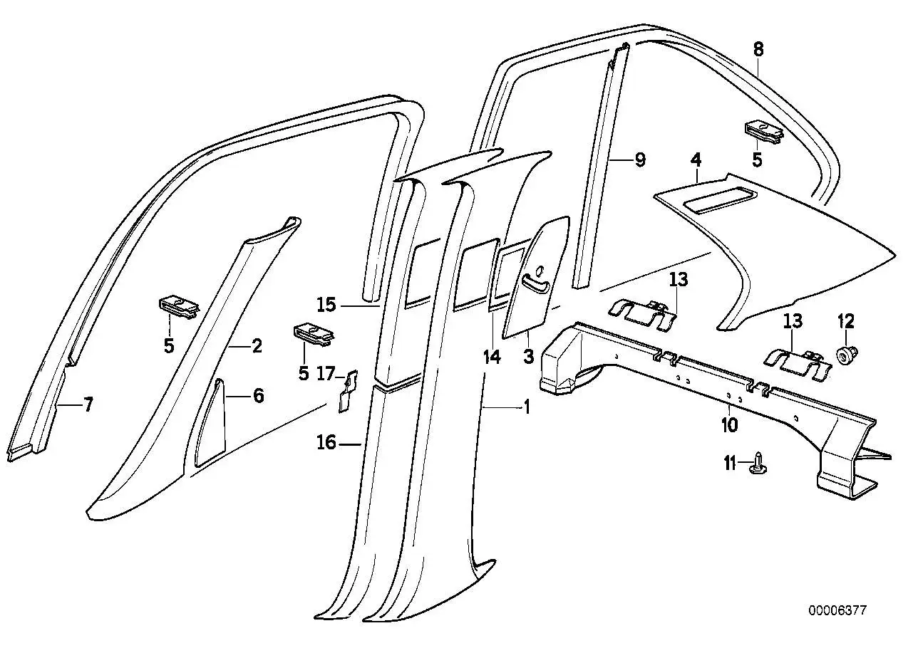 BMW Abdeckung links E34 51431973439