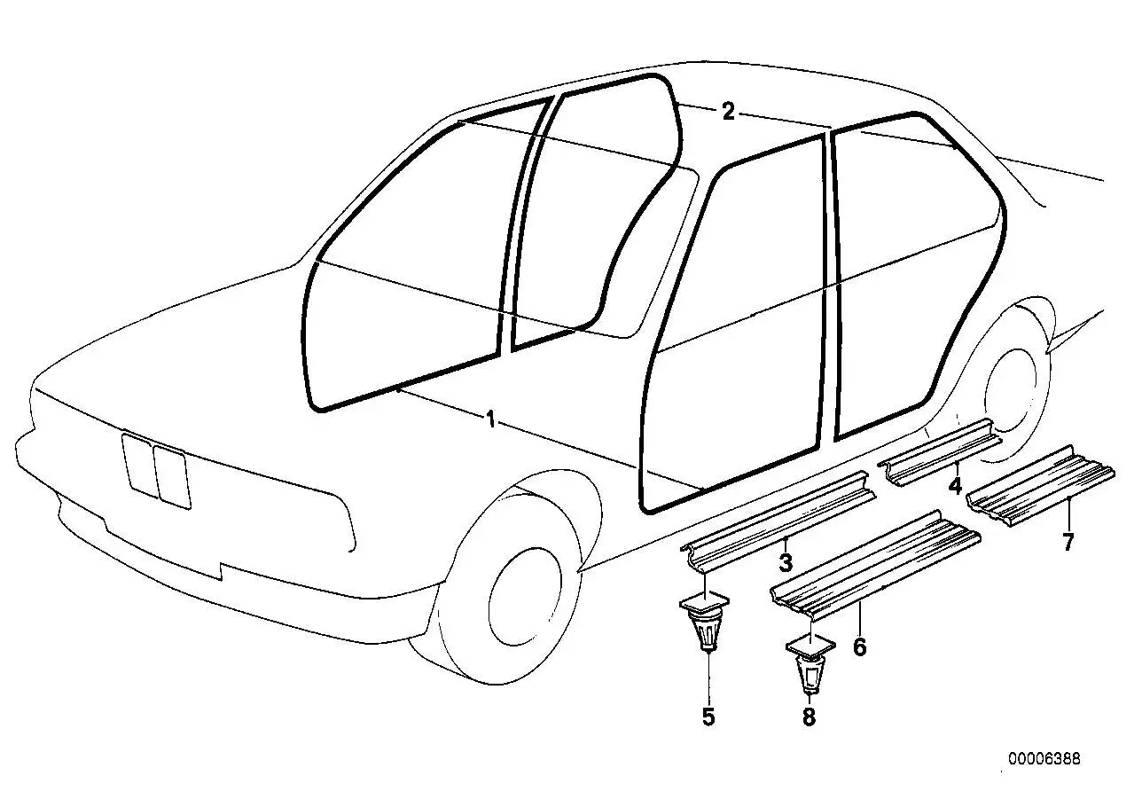 BMW Kantenschutz hinten E32 E34 51721946397