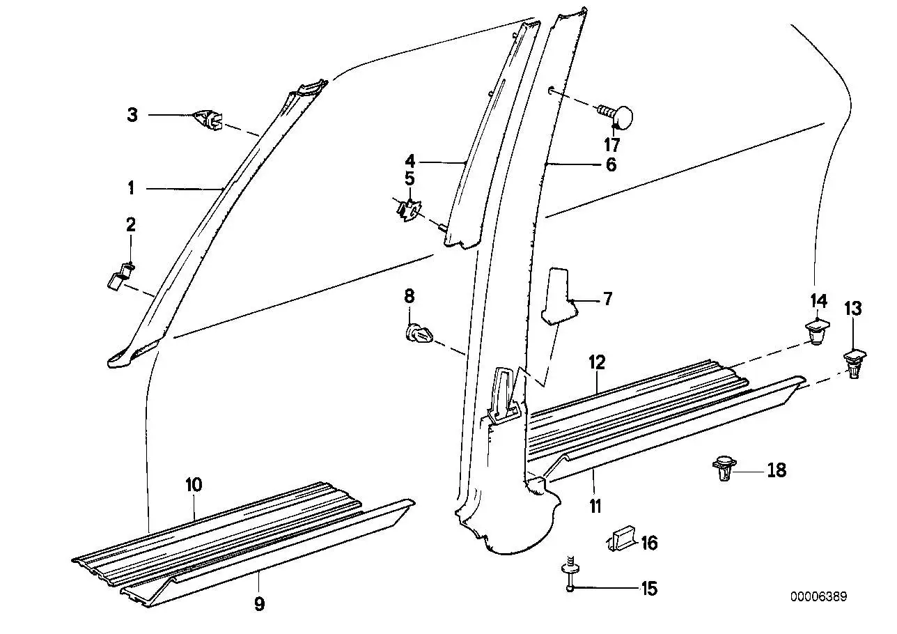 BMW Verkleidung Fensterrahmen links E30 51411906475