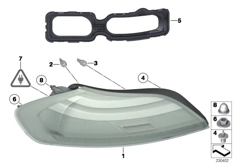 BMW Dichtung Heckleuchte links E89 63217231239 - Bildposition 05