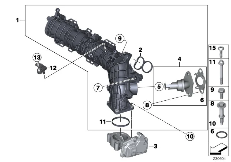 BMW Ansaugleitung R55 R56 R57 R58 R59 R60 R61 11617823039