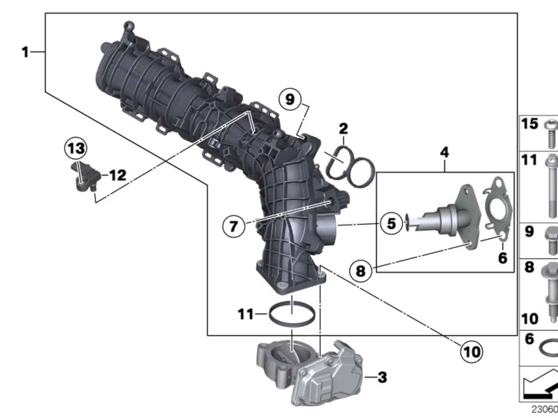 BMW Ansaugleitung R55 R56 R57 R58 R59 R60 R61 11617823039
