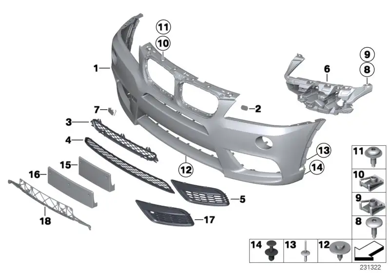 BMW Satz Abdeckung grundiert F25 51118052110 - X3 F25