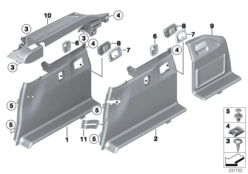 BMW Klappe rechts F11 51477234729 - 5er F11