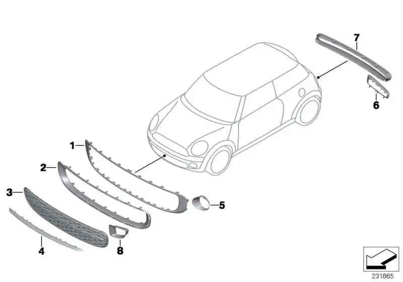 BMW Rahmen R55 R56 R57 R58 R59 51117250787