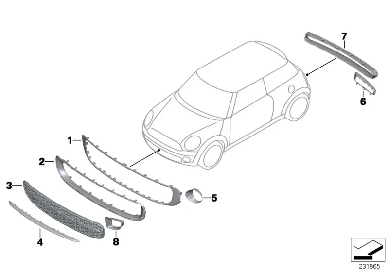 BMW Rahmen R55 R56 R57 R58 R59 51117250787