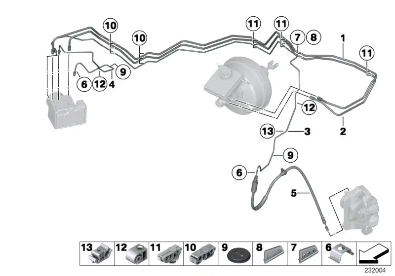 BMW Bremsschlauch vorne F25 F26 34306887449 - Bildposition 05