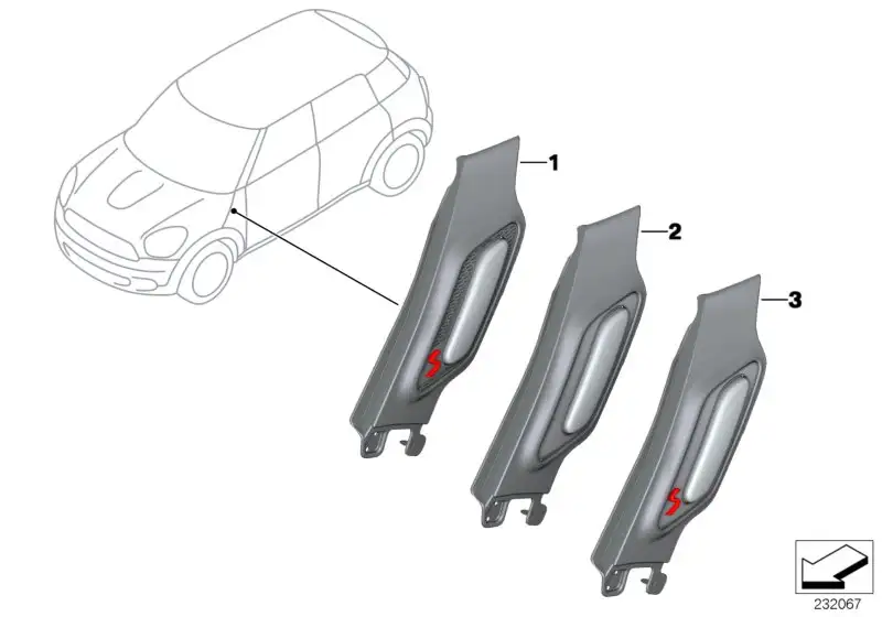 BMW Blende Seitenblinker rechts R60 R61 51139804616