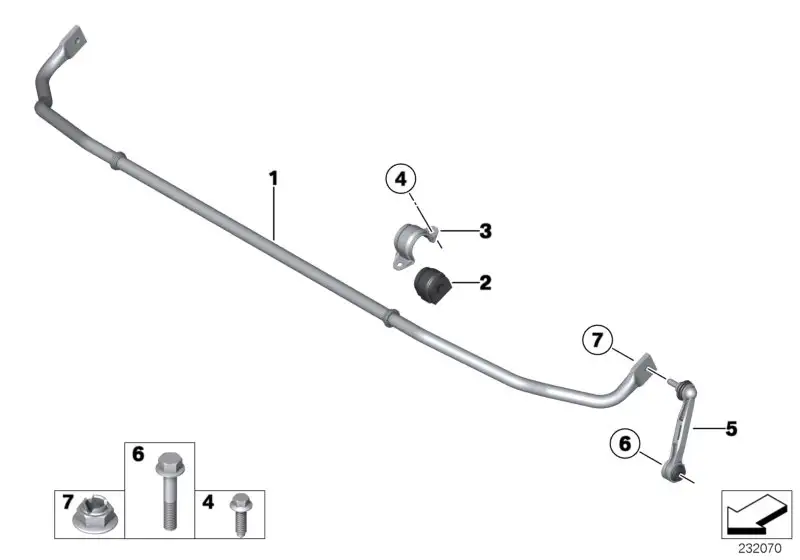 BMW Stabilisator Hinterachse 33556885052 - Bildposition 01