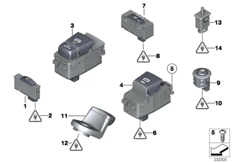 BMW Schalter Parkbremse/Auto-Hold F06 F10 F11 F12 F13 F25 F26 613
